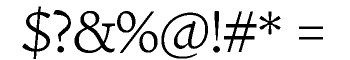 Terza Display Light Font OTHER CHARS