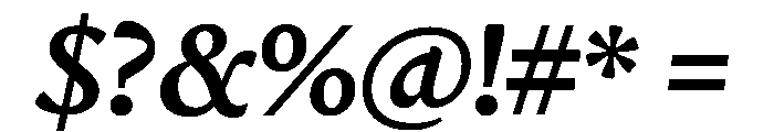 Terza Display Medium Italic Font OTHER CHARS