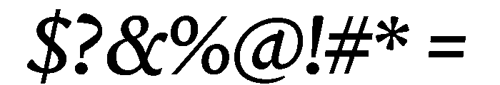 Terza Display Regular Italic Font OTHER CHARS