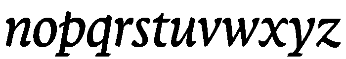 Terza Display Regular Italic Font LOWERCASE