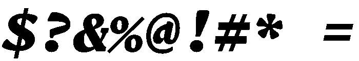 Terza Editor Extrabold Italic Font OTHER CHARS