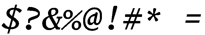 Terza Editor Regular Italic Font OTHER CHARS