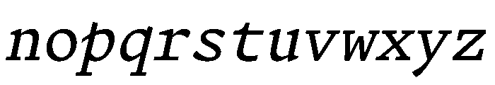 Terza Editor Regular Italic Font LOWERCASE