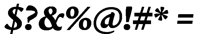 Terza Reader Bold Italic Font OTHER CHARS