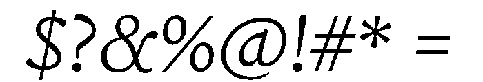 Terza Reader Light Italic Font OTHER CHARS