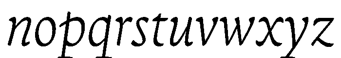 Terza Reader Light Italic Font LOWERCASE