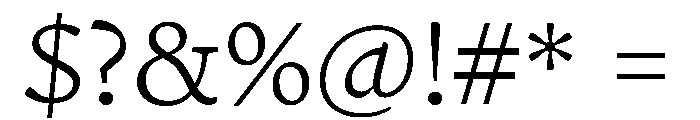 Terza Reader Light Font OTHER CHARS