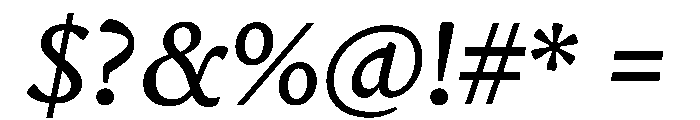 Terza Reader Regular Italic Font OTHER CHARS