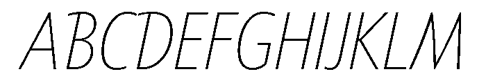 Tempo Condensed Extra Light Italic Font UPPERCASE