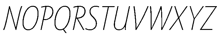 Tempo Condensed Extra Light Italic Font UPPERCASE