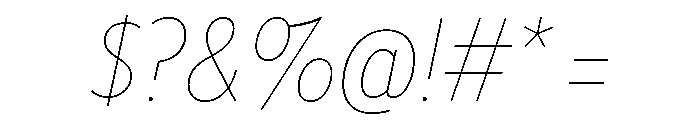 Tempo Condensed Hairline Italic Font OTHER CHARS