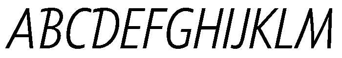 Tempo Condensed Light Italic Font UPPERCASE