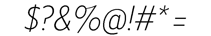 Tempo Condensed Semi Light Italic Font OTHER CHARS