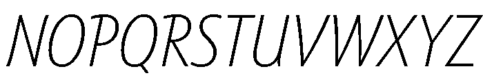 Tempo Condensed Semi Light Italic Font UPPERCASE