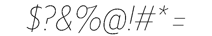 Tempo Condensed Thin Italic Font OTHER CHARS