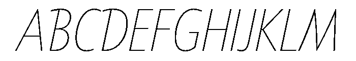 Tempo Condensed Thin Italic Font UPPERCASE
