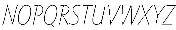 Tempo Condensed Thin Italic Font UPPERCASE