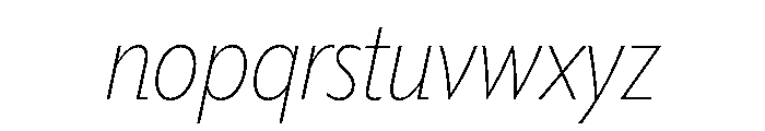 Tempo Condensed Thin Italic Font LOWERCASE