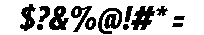 Tempo Extra Condensed Extra Bold Italic Font OTHER CHARS