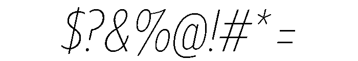 Tempo Extra Condensed Extra Light Italic Font OTHER CHARS