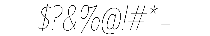 Tempo Extra Condensed Hairline Italic Font OTHER CHARS