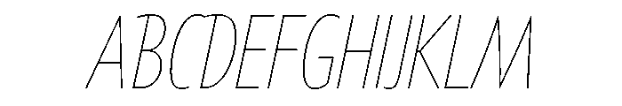 Tempo Extra Condensed Hairline Italic Font UPPERCASE