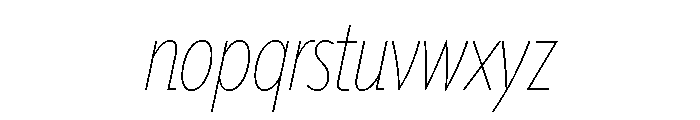 Tempo Extra Condensed Hairline Italic Font LOWERCASE