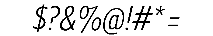 Tempo Extra Condensed Light Italic Font OTHER CHARS