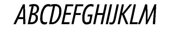 Tempo Extra Condensed Regular Italic Font UPPERCASE