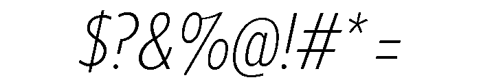 Tempo Extra Condensed Semi Light Italic Font OTHER CHARS