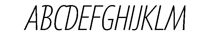 Tempo Extra Condensed Semi Light Italic Font UPPERCASE