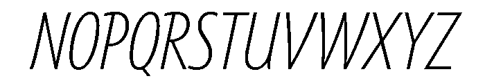 Tempo Extra Condensed Semi Light Italic Font UPPERCASE