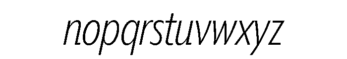 Tempo Extra Condensed Semi Light Italic Font LOWERCASE