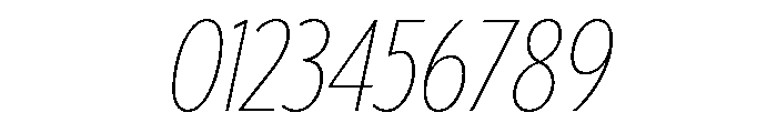Tempo Extra Condensed Thin Italic Font OTHER CHARS