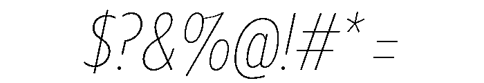 Tempo Extra Condensed Thin Italic Font OTHER CHARS