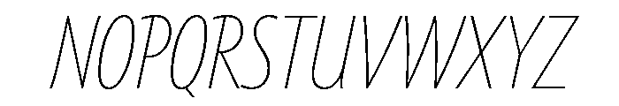 Tempo Extra Condensed Thin Italic Font UPPERCASE