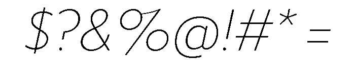 Tempo Extra Light Italic Font OTHER CHARS