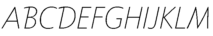 Tempo Extra Light Italic Font UPPERCASE