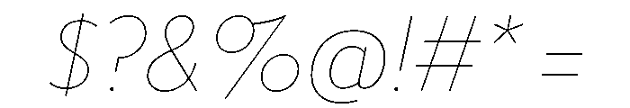Tempo Hairline Italic Font OTHER CHARS