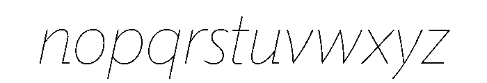 Tempo Hairline Italic Font LOWERCASE