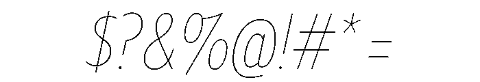 Tempo Italic Font OTHER CHARS