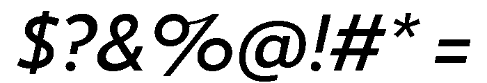 Tempo Medium Italic Font OTHER CHARS