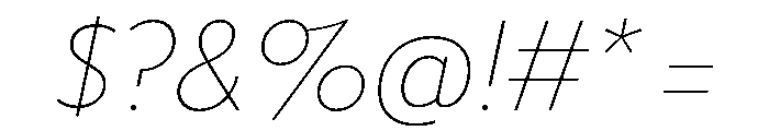 Tempo Thin Italic Font OTHER CHARS