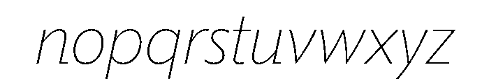 Tempo Thin Italic Font LOWERCASE