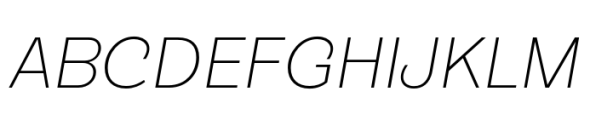 TG Glifko Ultra Light Italic Font UPPERCASE