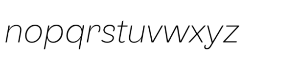 TG Glifko Ultra Light Italic Font LOWERCASE
