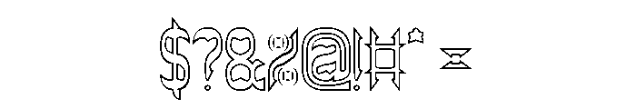 THE BAT CAVE-Hollow Font OTHER CHARS