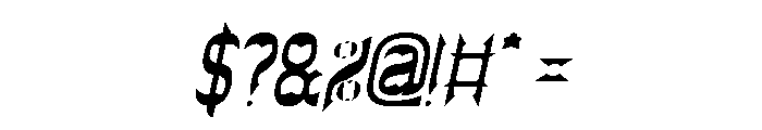 THE BAT CAVE Italic Font OTHER CHARS