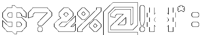 THE MACHINE-Hollow Font OTHER CHARS