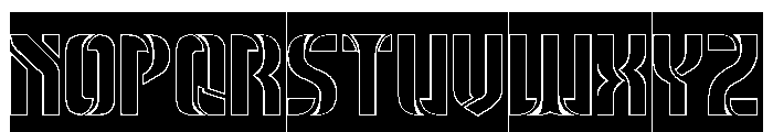 THE MAGNIFICENT-Hollow-Inverse Font UPPERCASE